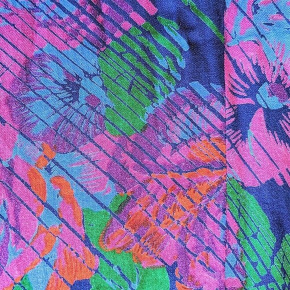 Vintage 70s RIZKALLAH for MALCOLM STARR Bold Retro LS Maxi Day Shirtdress Size S - Picture 2 of 7